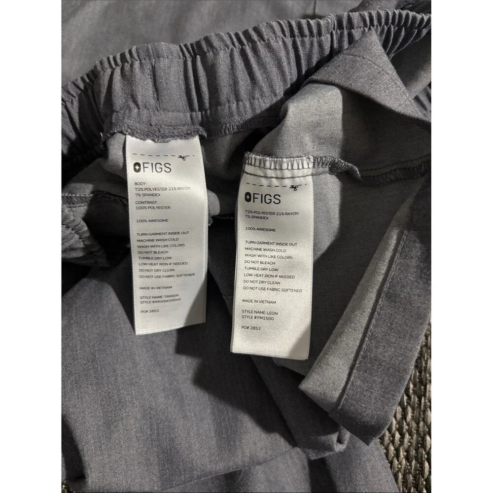 Figs Leon Scrub Top and Tansen Jogger Set Nurse Workwear Graphite Grey Medium